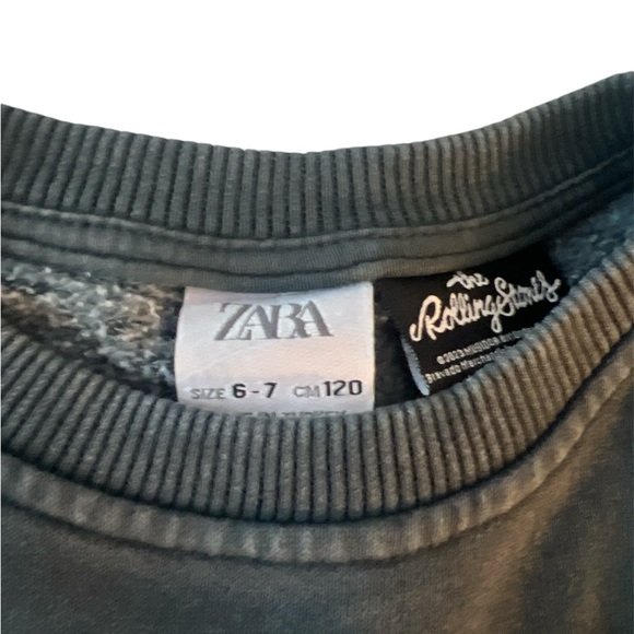 Zara gray Rolling Stones kids sweater encrusted garment size 6-7 - Picture 5 of 7